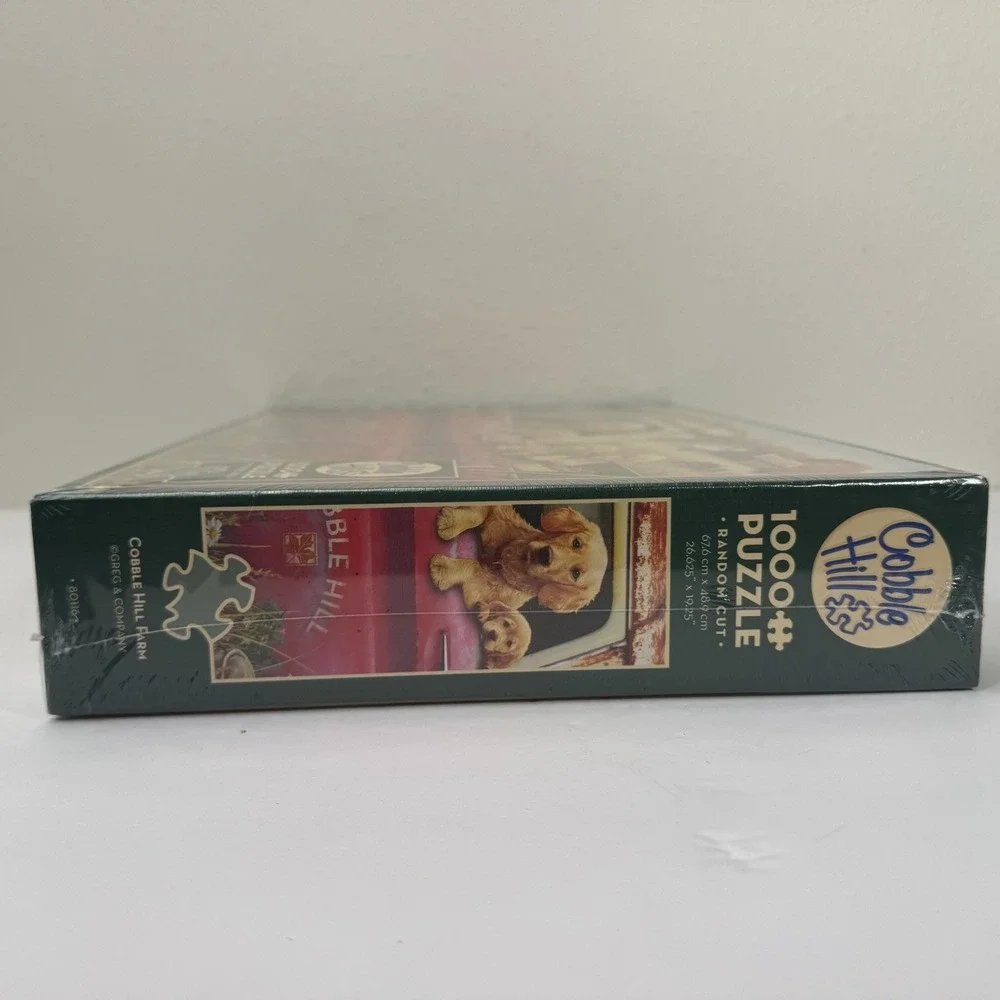 NIB Sealed Cobble Hill Jigsaw Puzzle Vintage Truck Golden‎ Retriever Dogs Puppy